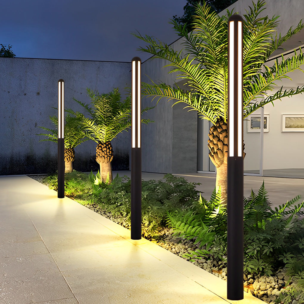 Minimalist Waterproof LED Bollard Light Fixture for Outdoor Garden Pathway