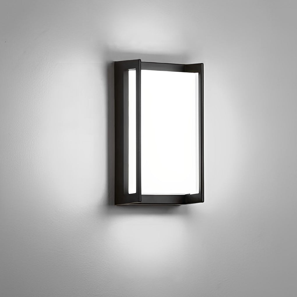 Modern Black Geometric Metal Outdoor Wall Light Fixture for Patios