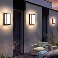 Modern Black Geometric Metal Outdoor Wall Light Fixture for Patios