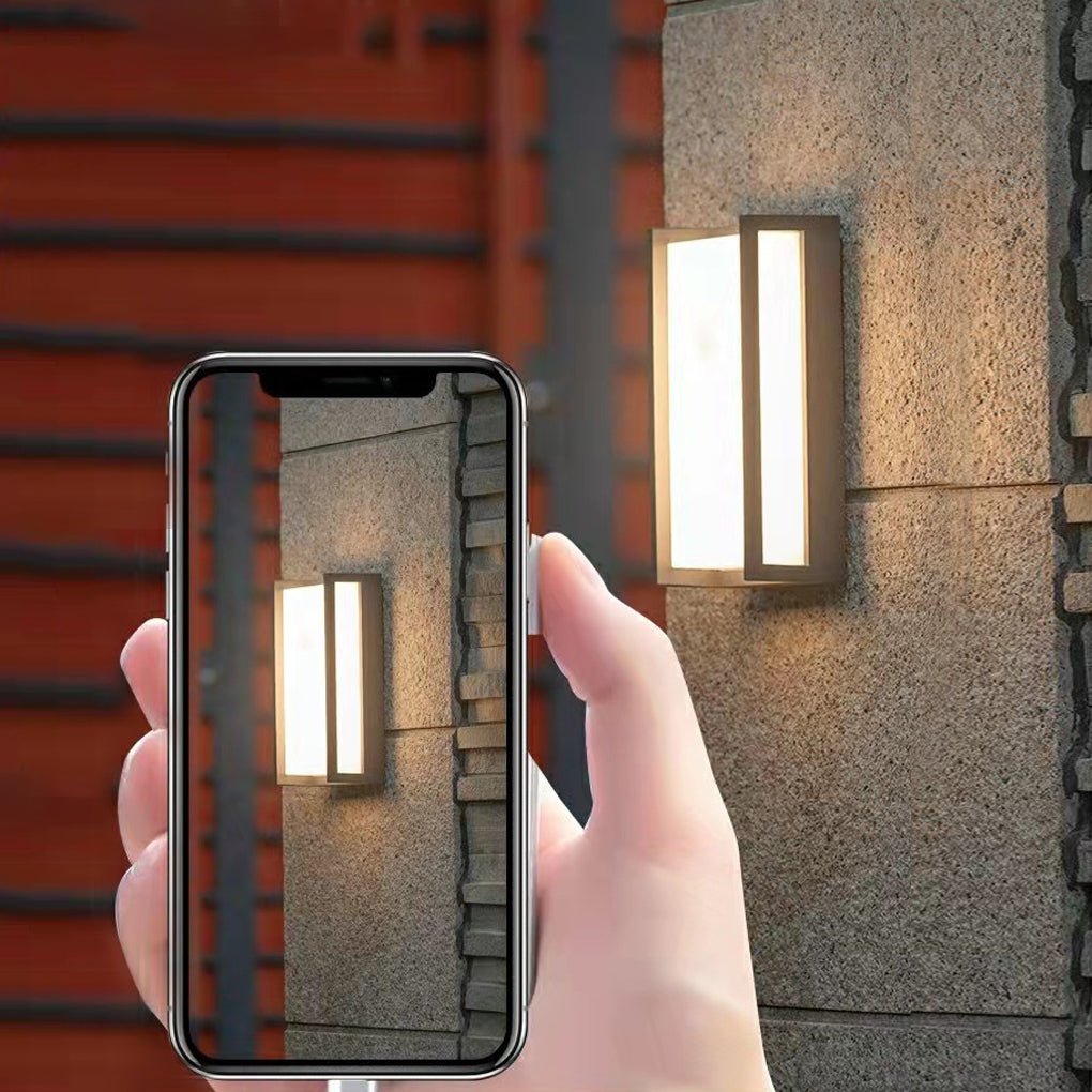 Modern Black Geometric Metal Outdoor Wall Light Fixture for Patios
