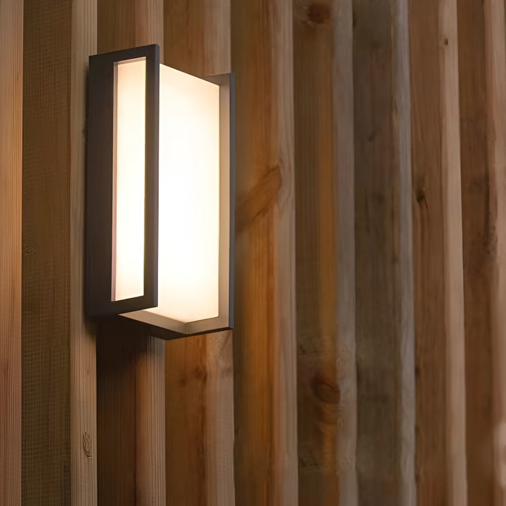 Modern Black Geometric Metal Outdoor Wall Light Fixture for Patios