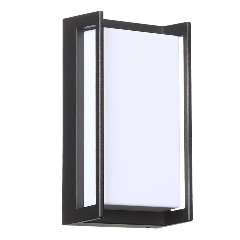 Modern Black Geometric Metal Outdoor Wall Light Fixture for Patios