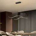 Wavy Curved LED Metal Pendant Light Fixture for Modern Living Spaces