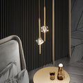 Contemporary Copper 1-Light Crystal Pendant Light with Dimmable LED for Dining Room