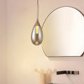 Stylish Amber & Smoke Gray LED Teardrop Glass Pendant Light for Kitchen