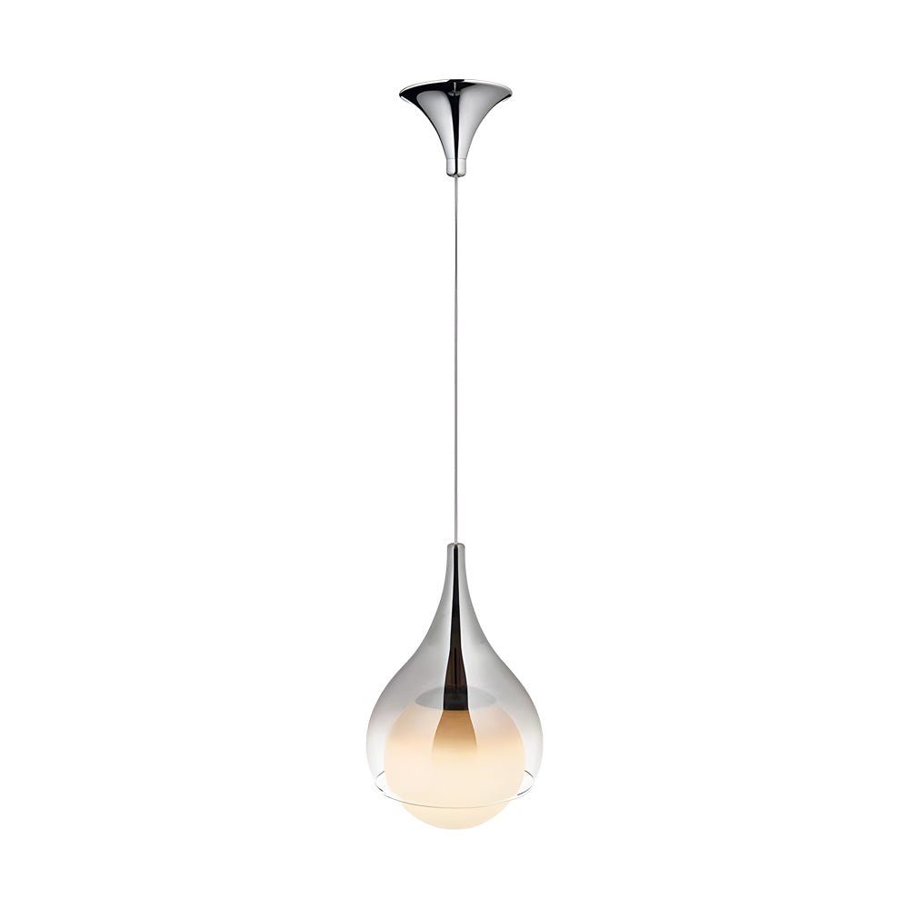 Sleek Teardrop Glass Pendant Light, Adjustable Height for Dining Room