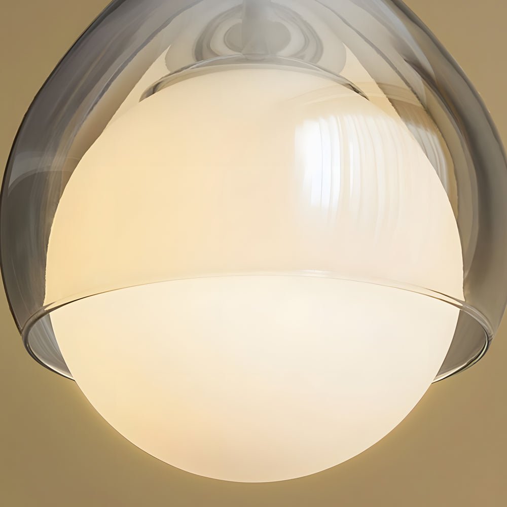 Sleek Teardrop Glass Pendant Light, Adjustable Height for Dining Room