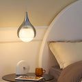 Sleek Teardrop Glass Pendant Light, Adjustable Height for Dining Room