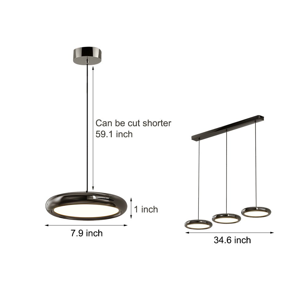 Stylish Black and Chrome Metallic LED Pendant Light for Modern Spaces