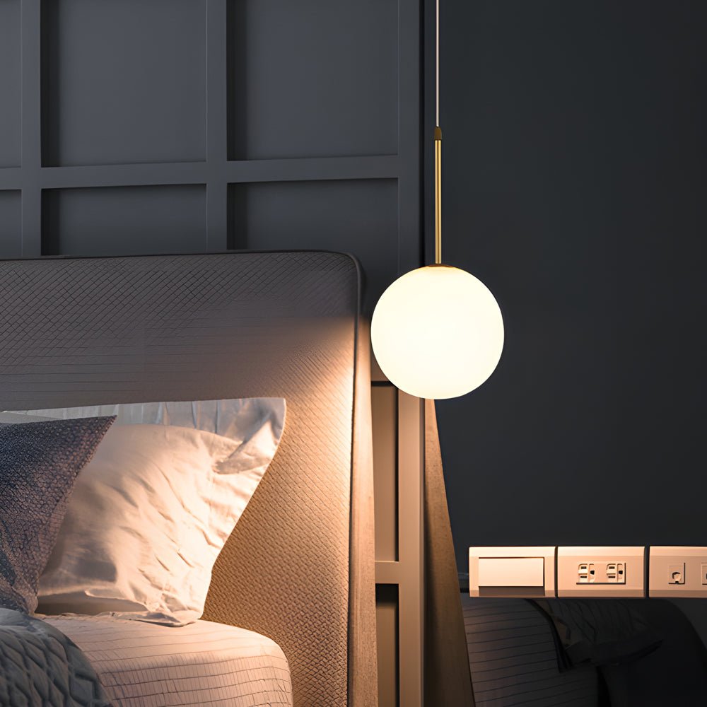 Elegant Gold Finish 1/3-Light White Glass Globe Pendant for Kitchen Island