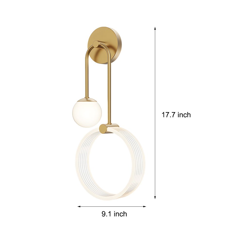 Contemporary White Acrylic Ring LED Wall Sconces for Living Room