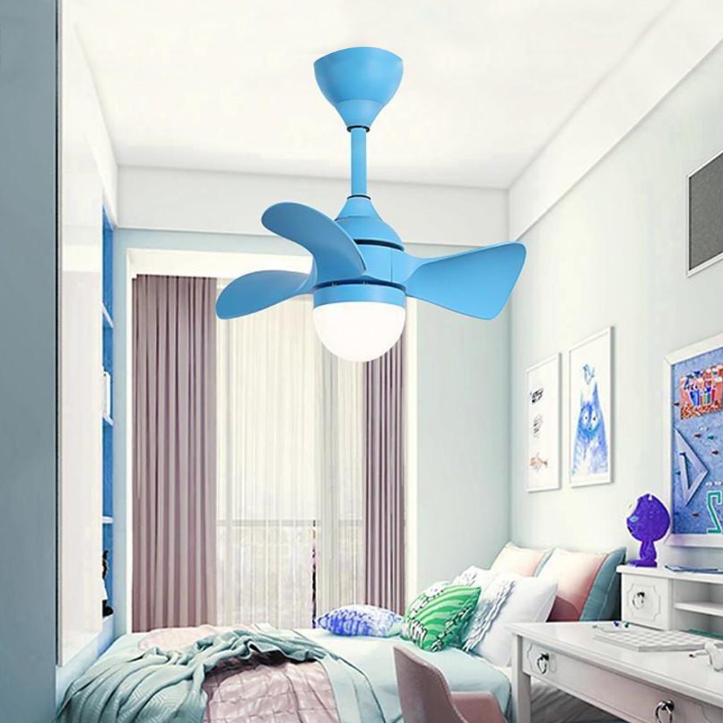 Nordic Dimmable LED Flush Mount Ceiling Fan Light - Remote Control, White