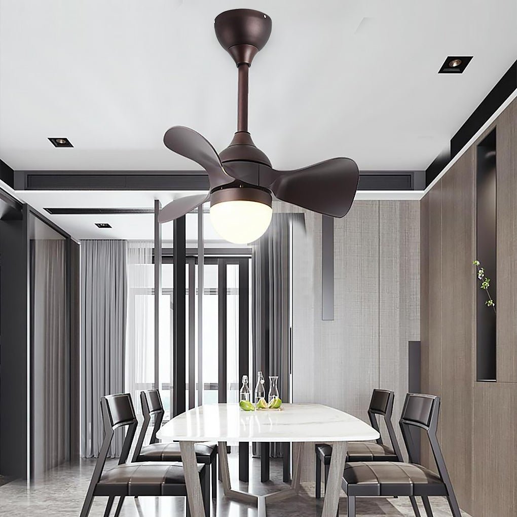Nordic Dimmable LED Flush Mount Ceiling Fan Light - Remote Control, White