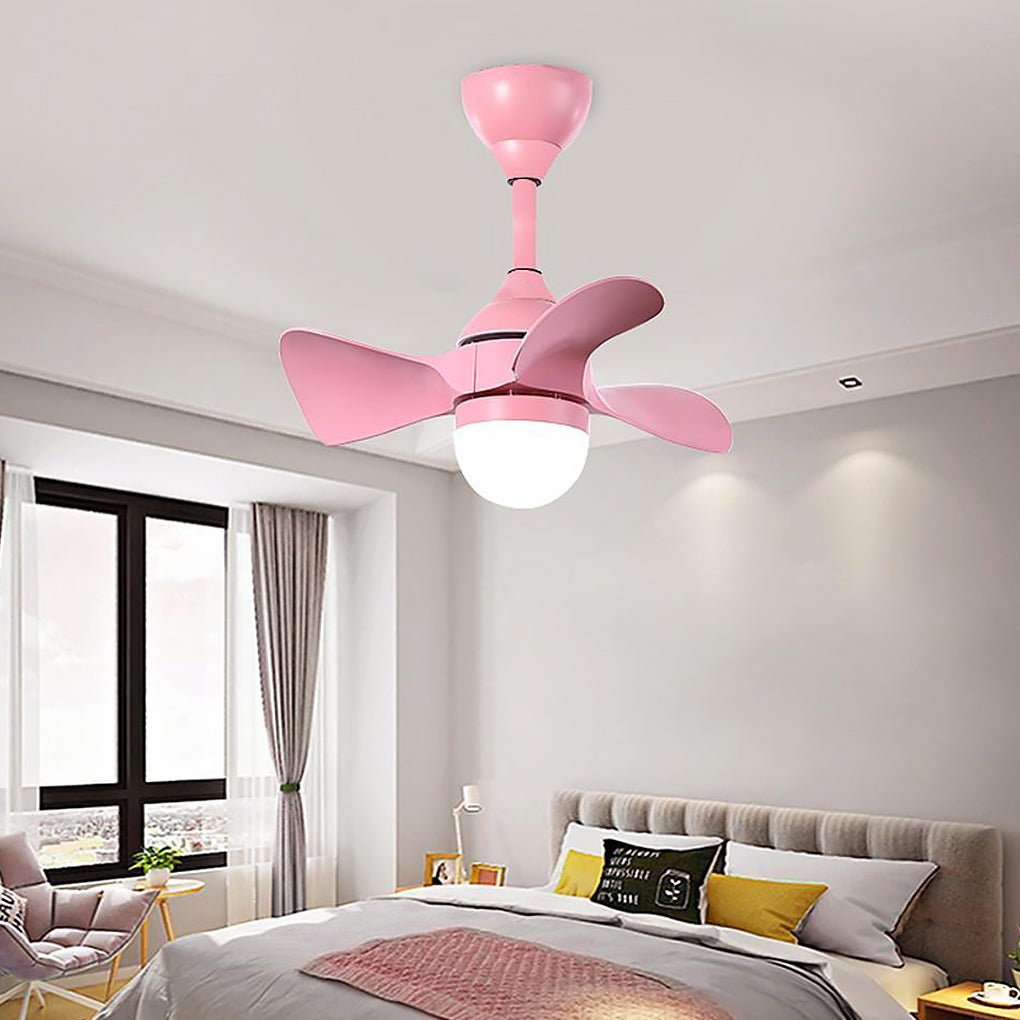 Nordic Dimmable LED Flush Mount Ceiling Fan Light - Remote Control, White