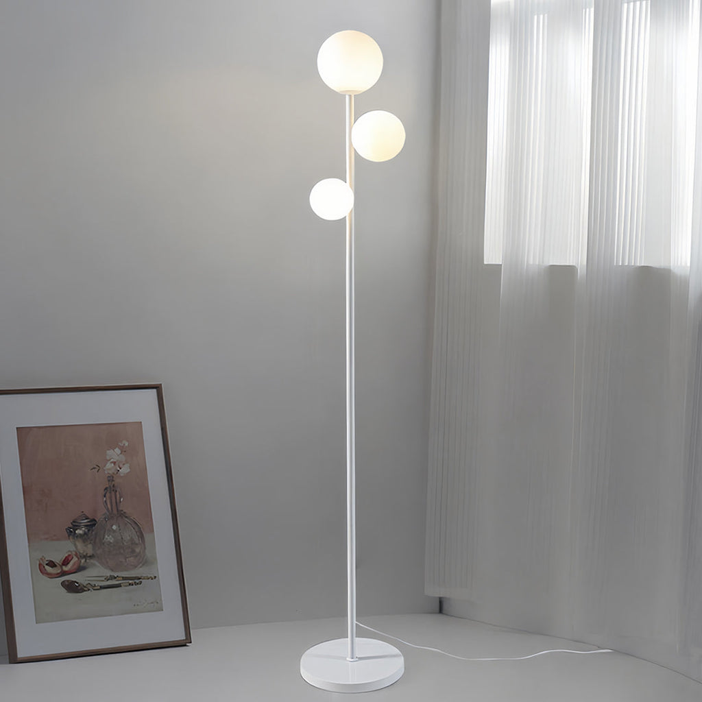 Modern Gold and Black Globe Floor Lamp for Living Room or Office Decor