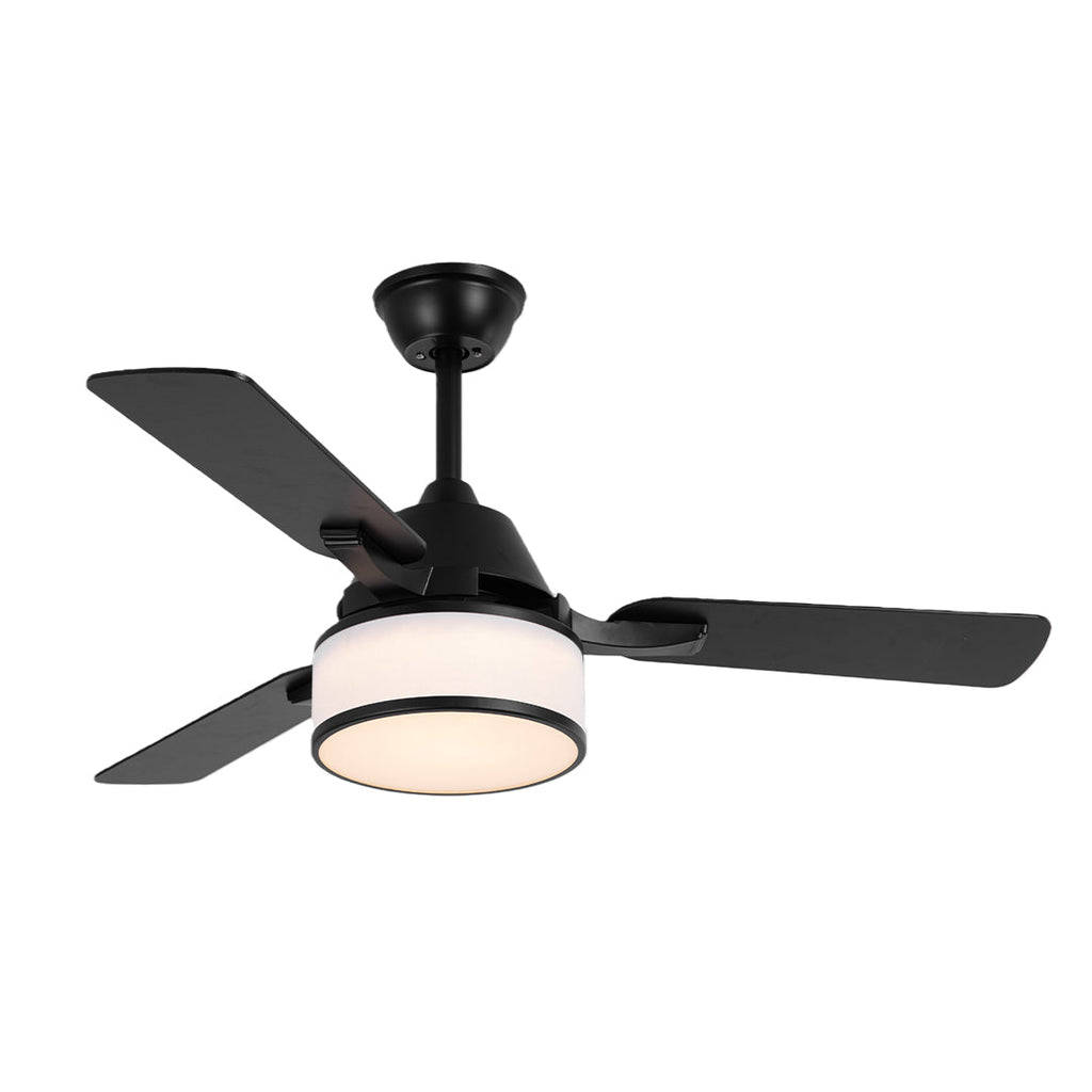 European Retro Fabric Shade Ceiling Fan Light for Living Room Décor
