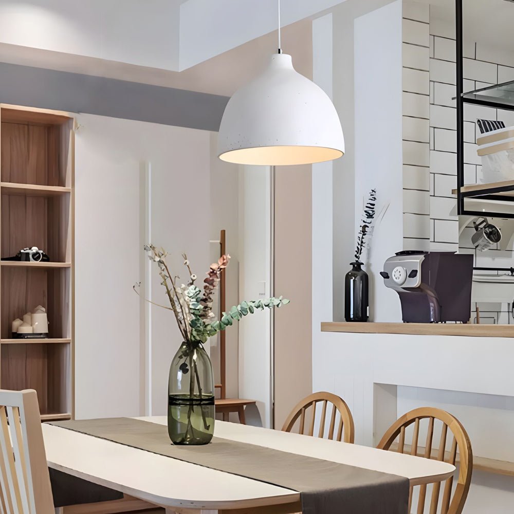 Contemporary Clear Resin Adjustable Bowl Pendant Light for Dining Room