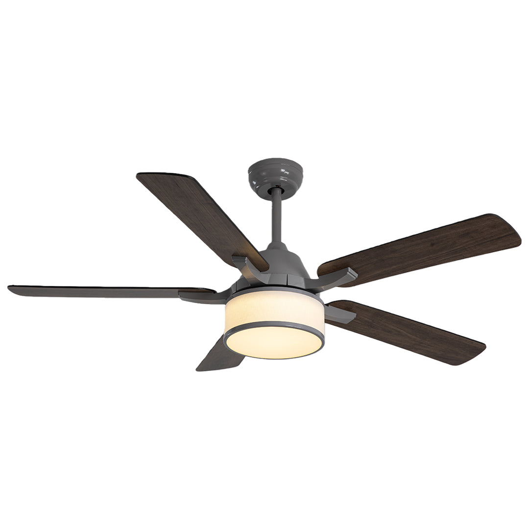 European Retro Fabric Shade Ceiling Fan Light for Living Room Décor