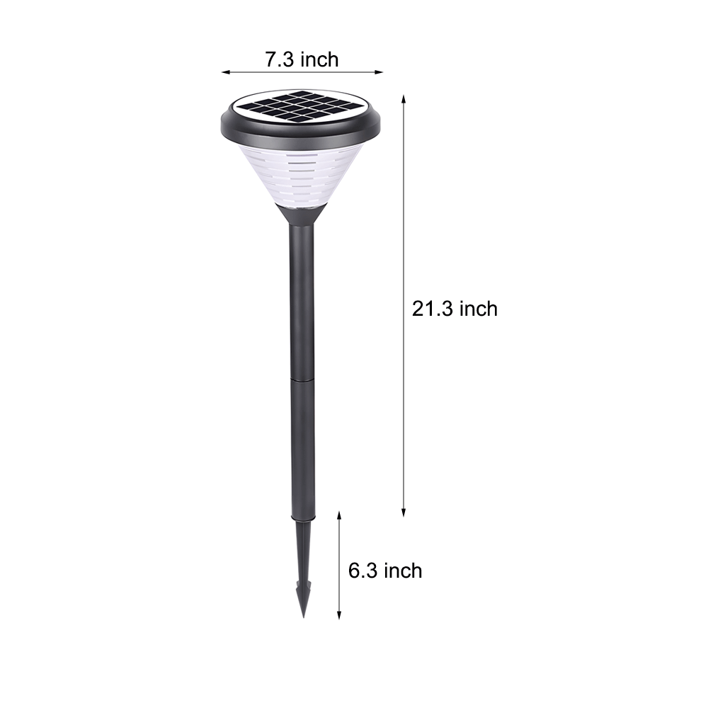Modern Black LED Solar Pathway Lights 27.6-Inch for Outdoor Garden