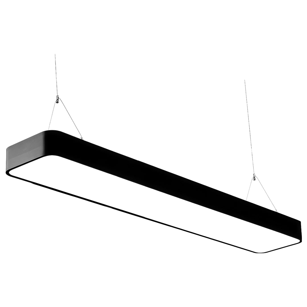 Sleek Black Rectangular LED Chandelier Light Fixture for Dining Room