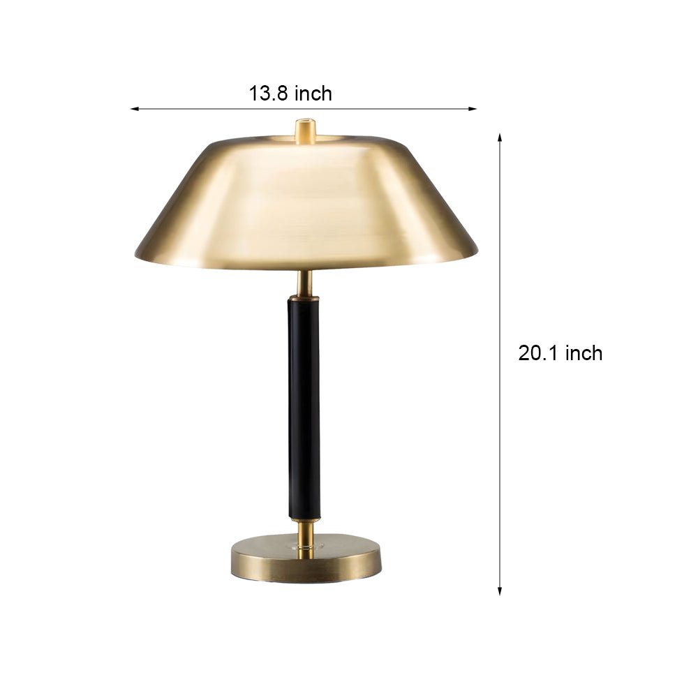 Sleek Black Metal and Brass Table Lamp for Contemporary Living Room Decor