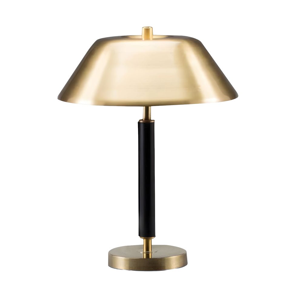 Sleek Black Metal and Brass Table Lamp for Contemporary Living Room Decor