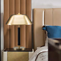 Sleek Black Metal and Brass Table Lamp for Contemporary Living Room Decor