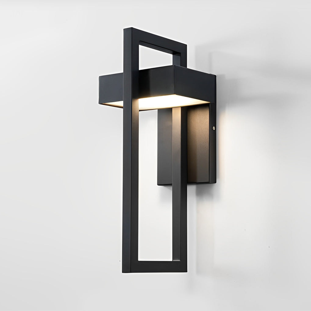Sleek Black Rectangular LED Outdoor Wall Sconce for Modern Patios