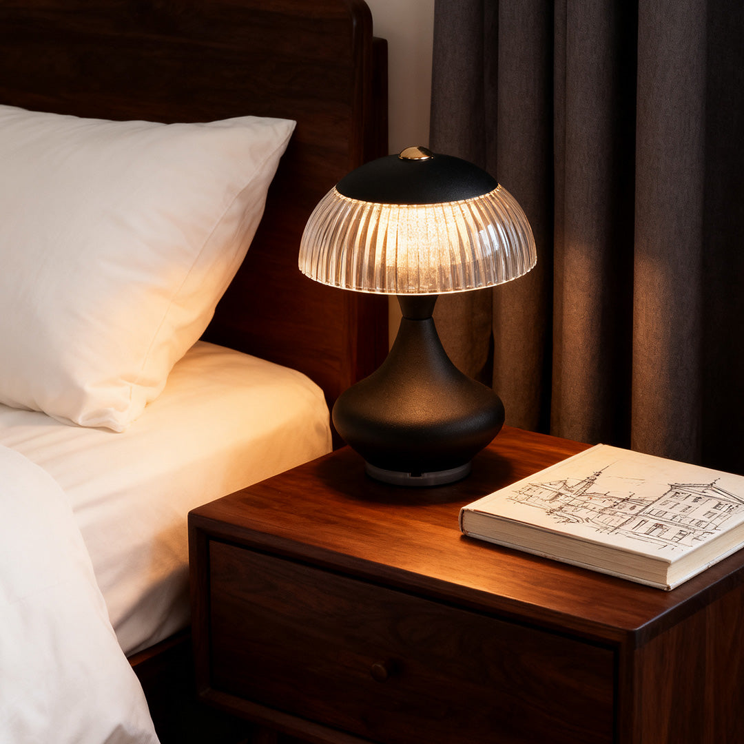 Minimalist White Table Lamp with Creative Charging Design for Office Bedroom
