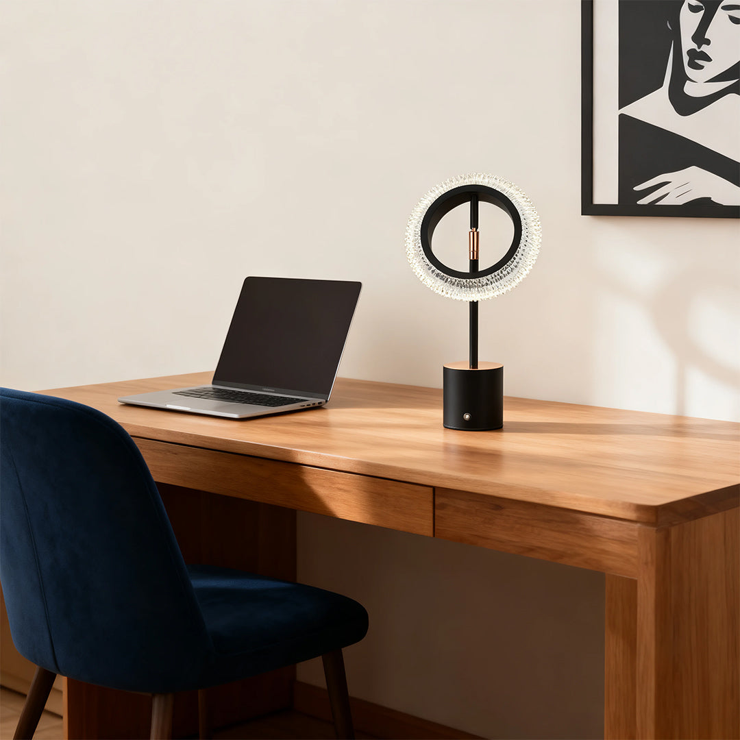 Minimalist White Ring Touch Table Lamp for Living Room Bedroom Decor