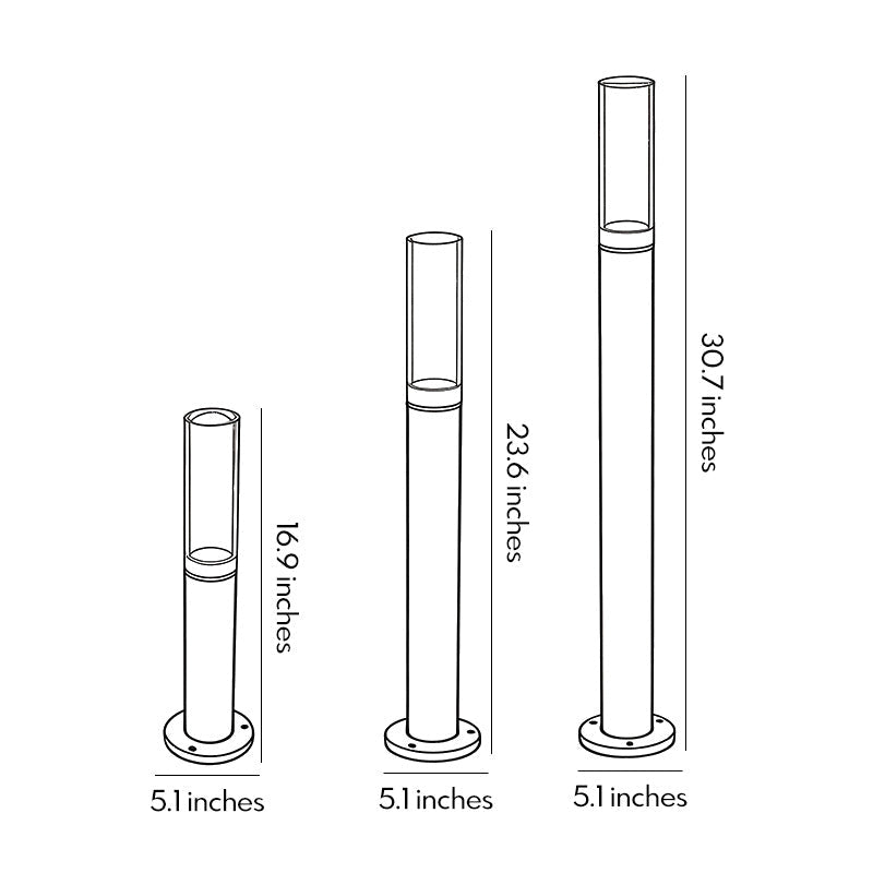 Minimalist Waterproof Acrylic Bollard Light for Outdoor Pathways & Gardens