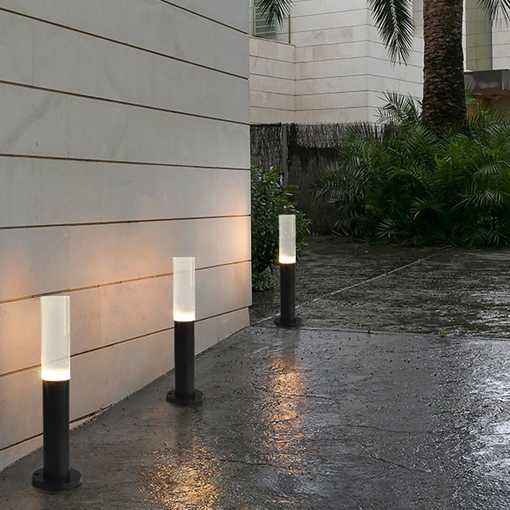Minimalist Waterproof Acrylic Bollard Light for Outdoor Pathways & Gardens