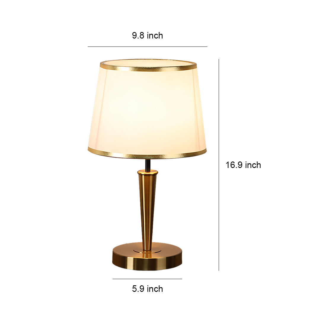 Elegant Modern Brass Table Lamp with Fabric Shade for Home Decor