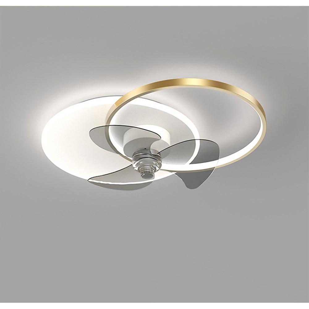 Modern Black and White Metal Ceiling Fan with Lights for Living Room