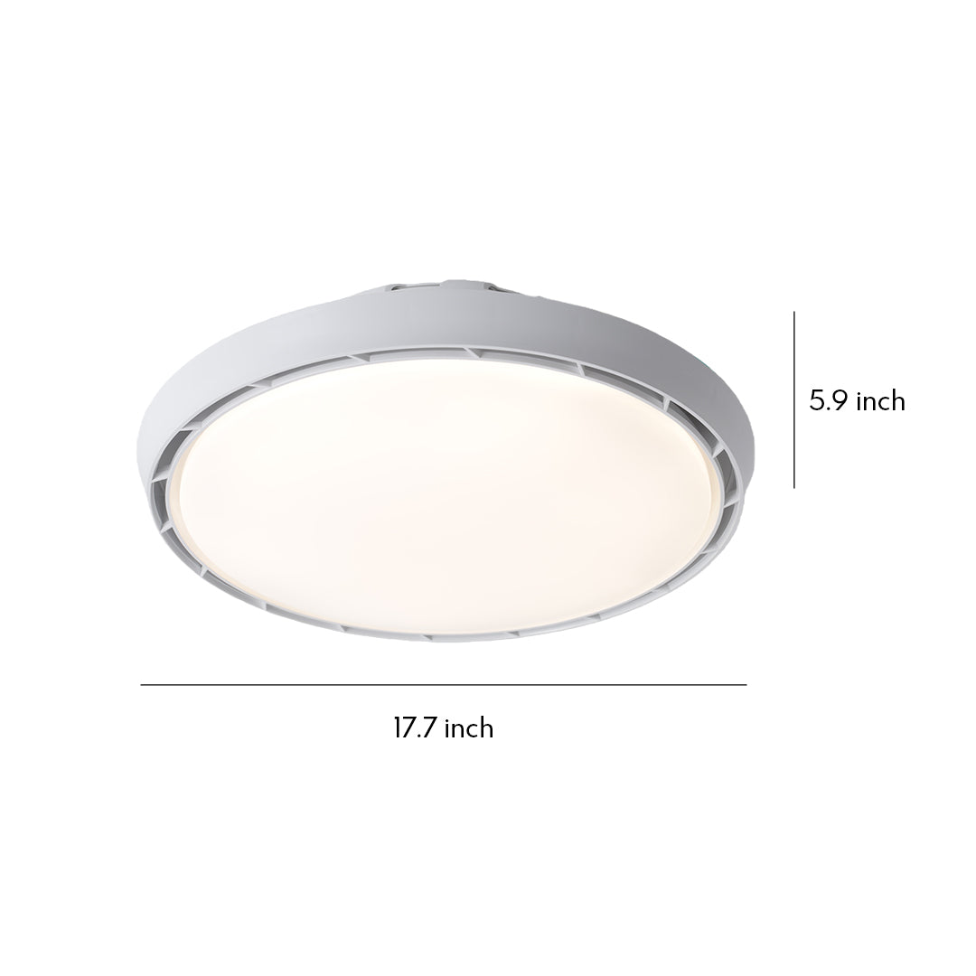 Dimmable Round LED Ceiling Fan Light - Modern White Leafless Design for Living Room