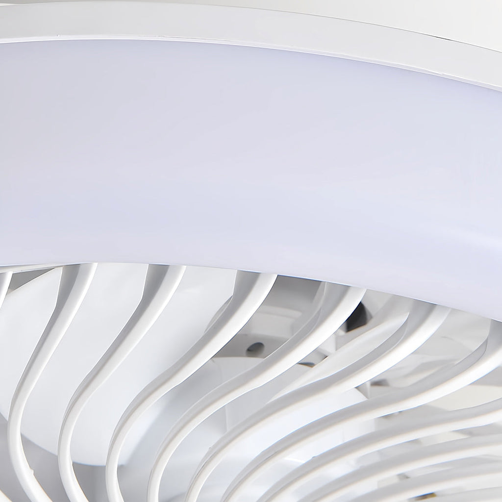 Sleek Modern White LED Ceiling Fan with Remote & Dimmable Lights for Living Room