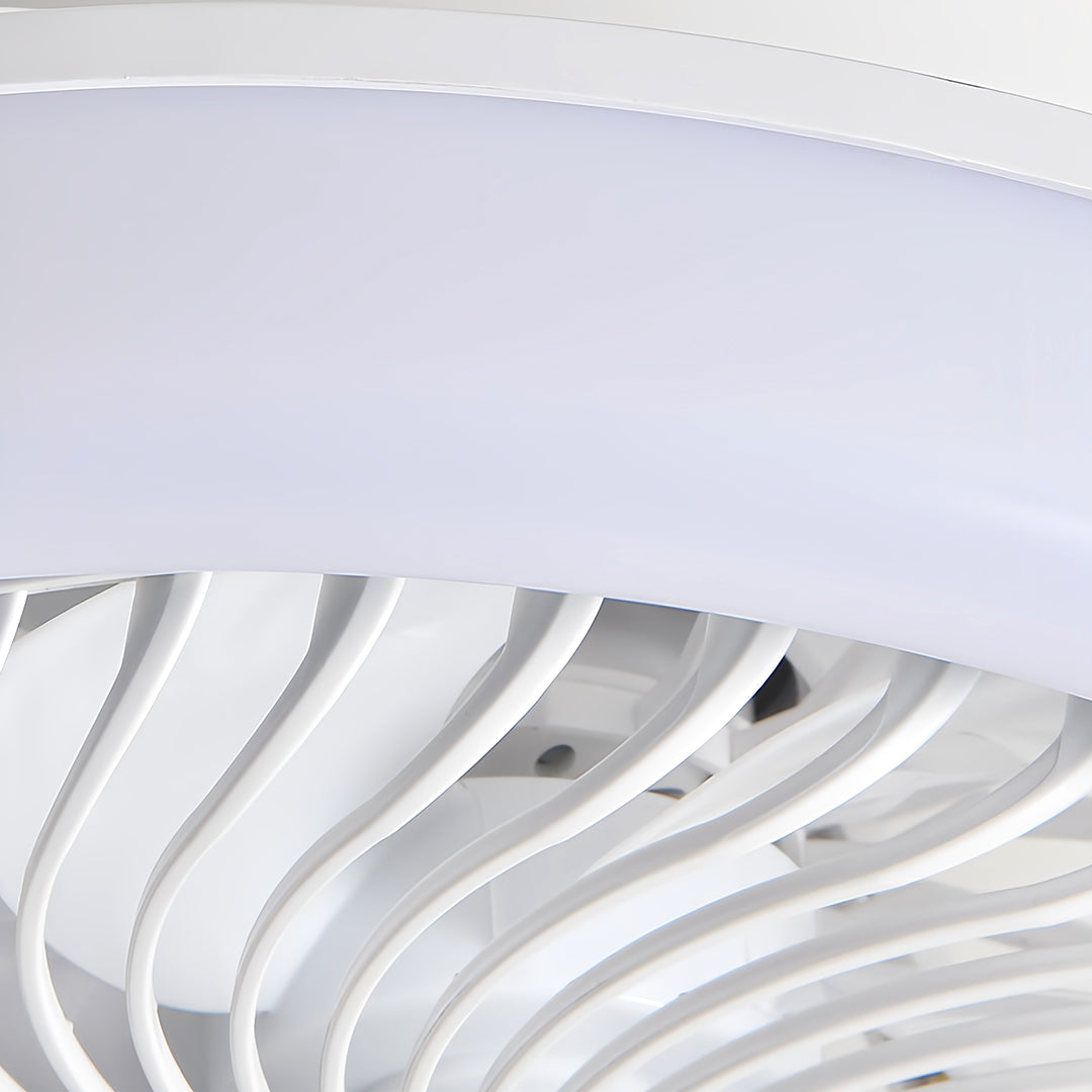 Sleek Modern White LED Ceiling Fan with Remote & Dimmable Lights for Living Room