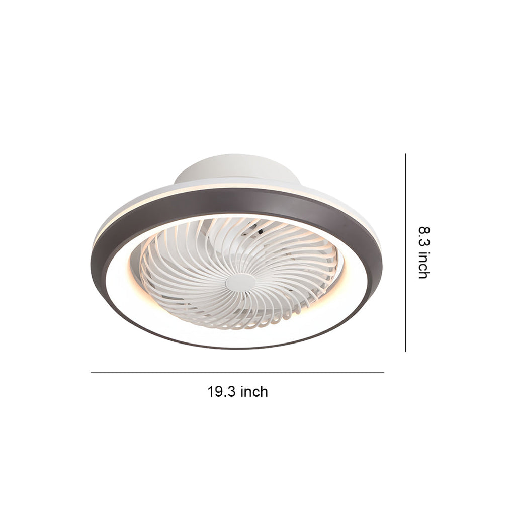 Sleek Modern White LED Ceiling Fan with Remote & Dimmable Lights for Living Room