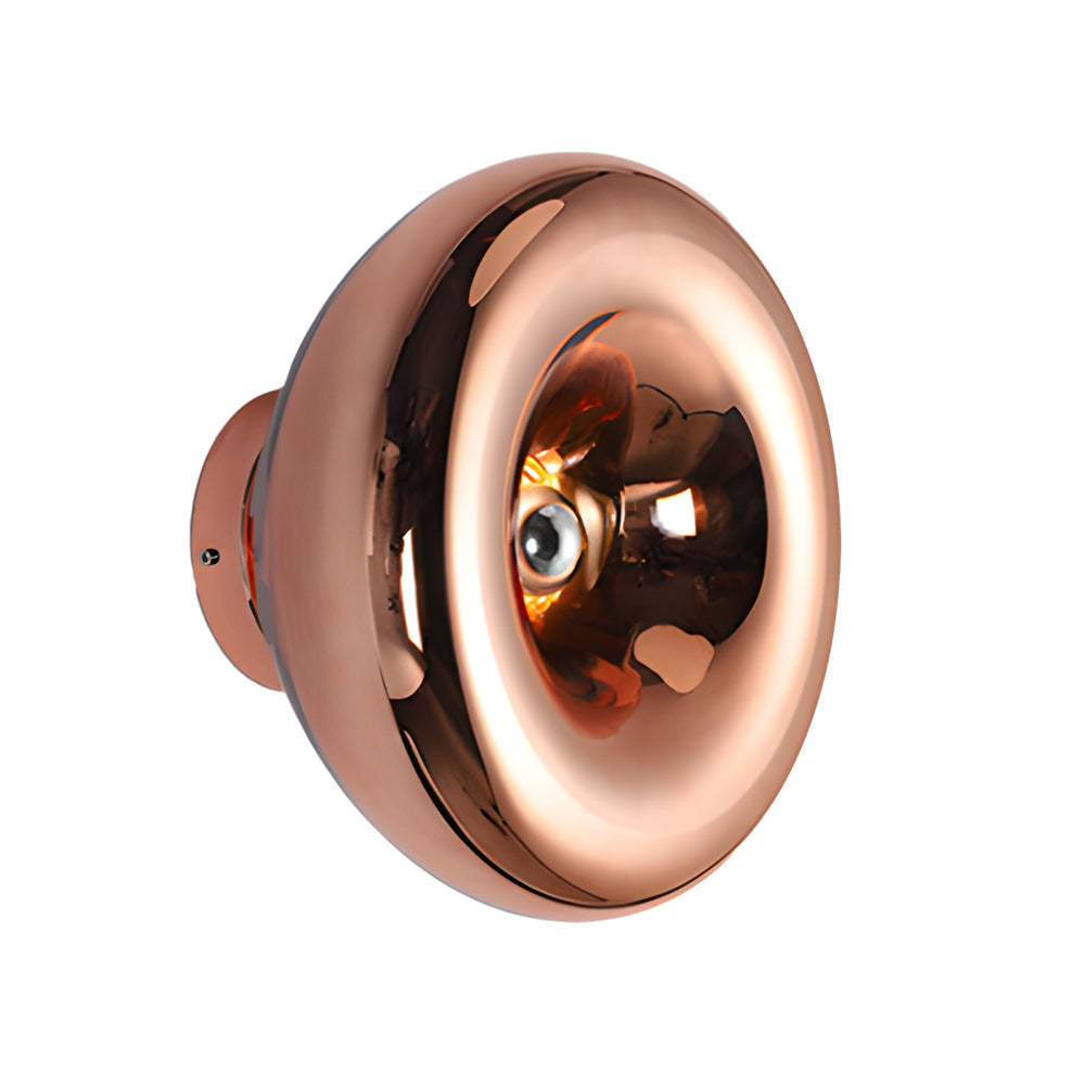 Luxury Chrome Round Wall Sconce with Lava Art Design for Modern Spaces