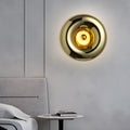 Luxury Chrome Round Wall Sconce with Lava Art Design for Modern Spaces
