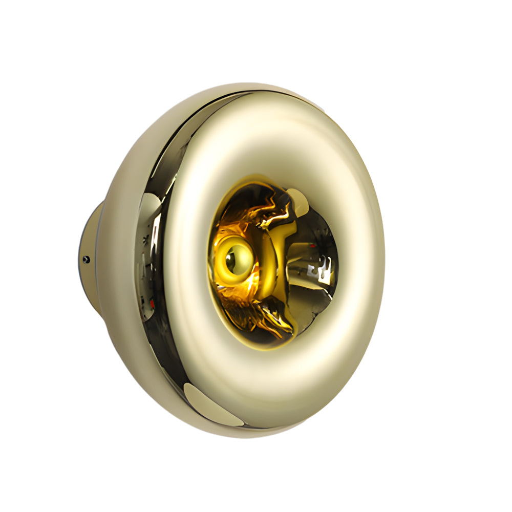 Luxury Chrome Round Wall Sconce with Lava Art Design for Modern Spaces