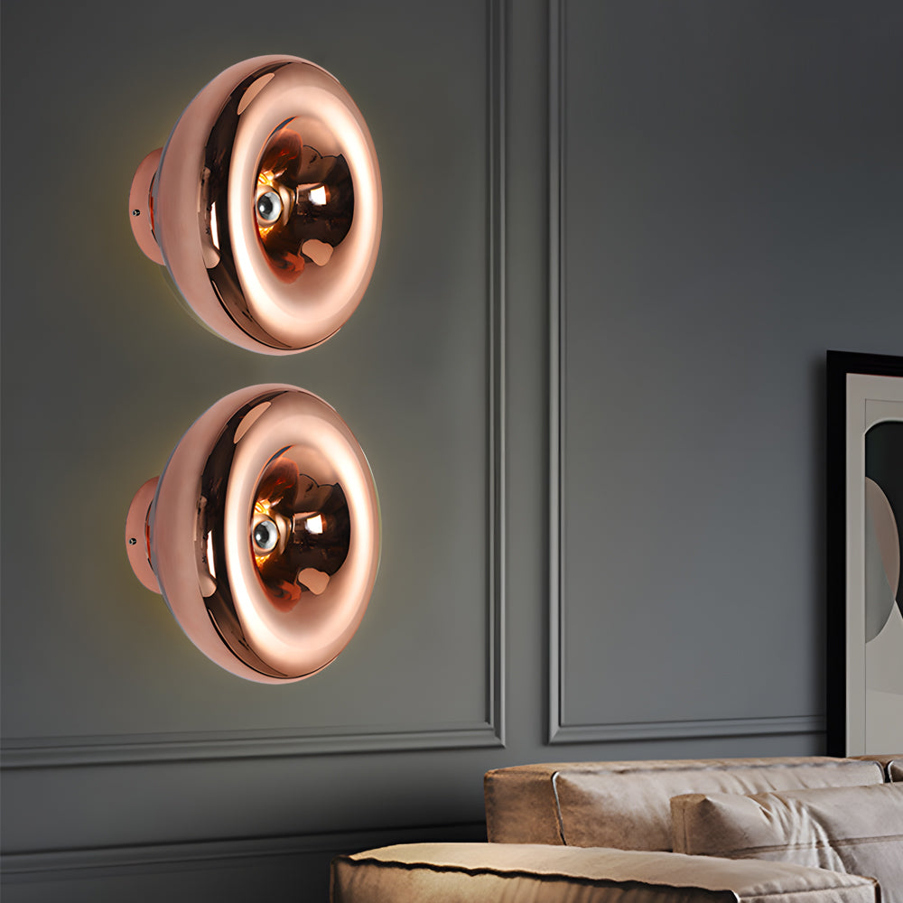 Luxury Chrome Round Wall Sconce with Lava Art Design for Modern Spaces