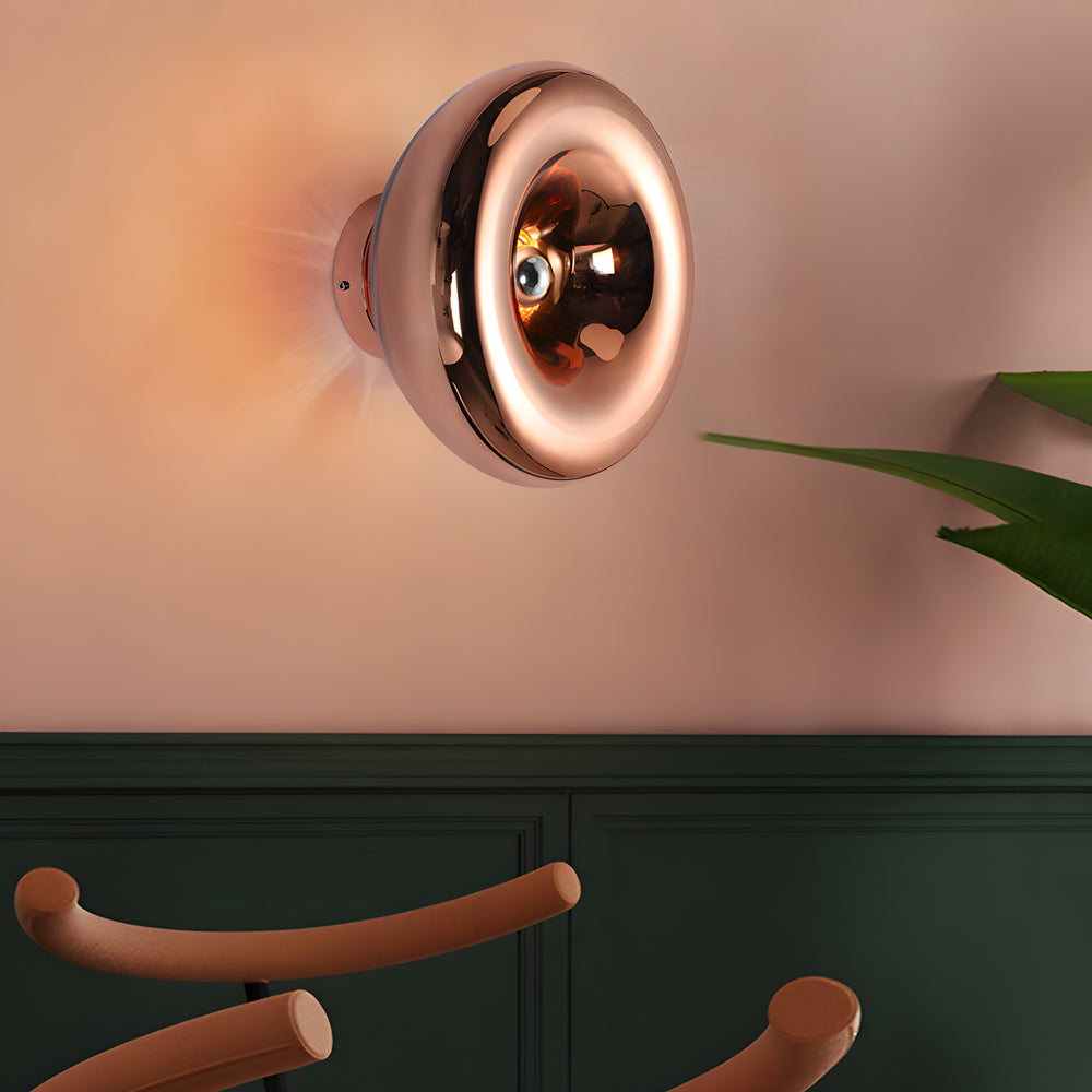 Luxury Chrome Round Wall Sconce with Lava Art Design for Modern Spaces
