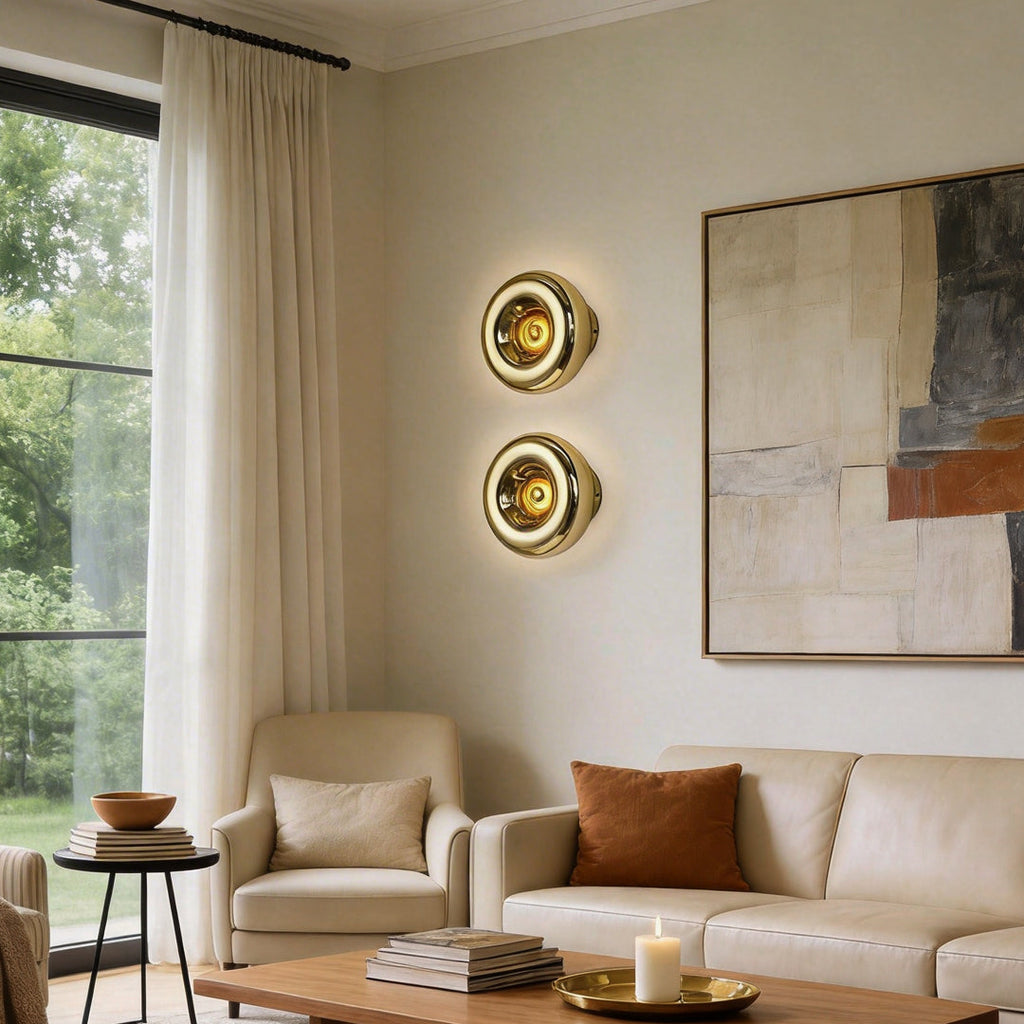 Luxury Chrome Round Wall Sconce with Lava Art Design for Modern Spaces
