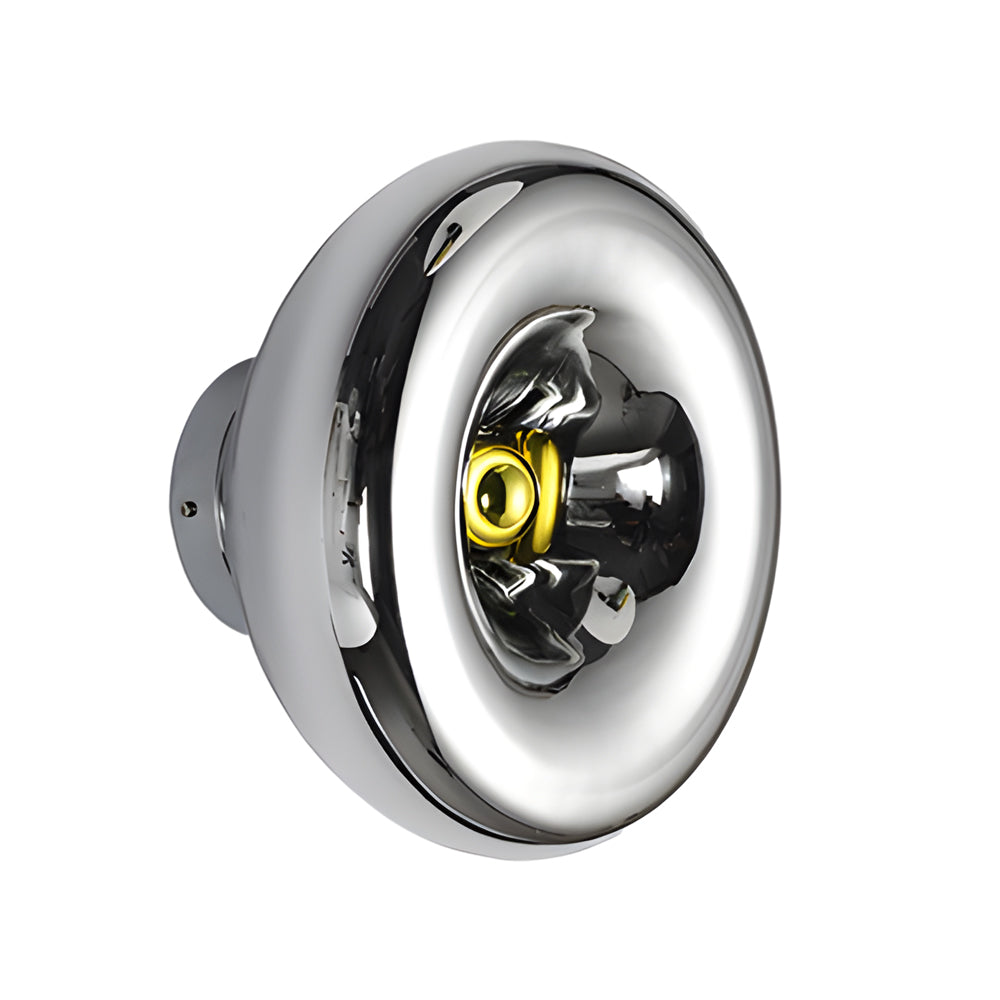 Luxury Chrome Round Wall Sconce with Lava Art Design for Modern Spaces