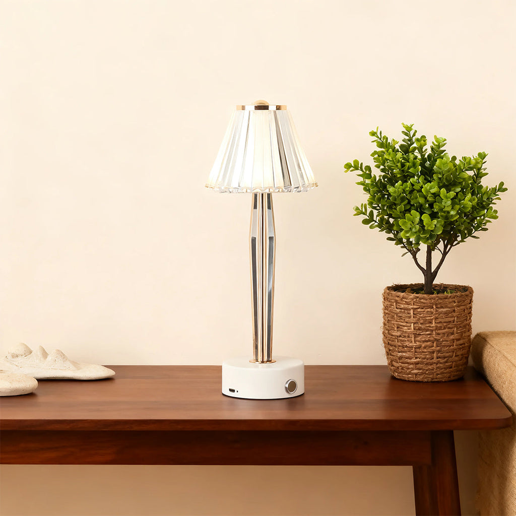 Elegant Iron and Acrylic Table Lamp with USB Touch Control for Bedrooms