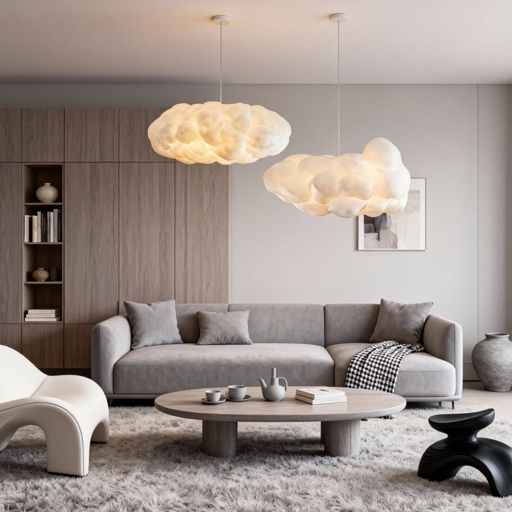 Modern White Cloud Pendant Light Fixture for Dining & Living Rooms