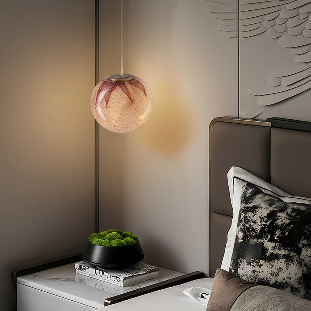 Modern Minimalist Glass Globe Pendant Light Fixture for Living Room