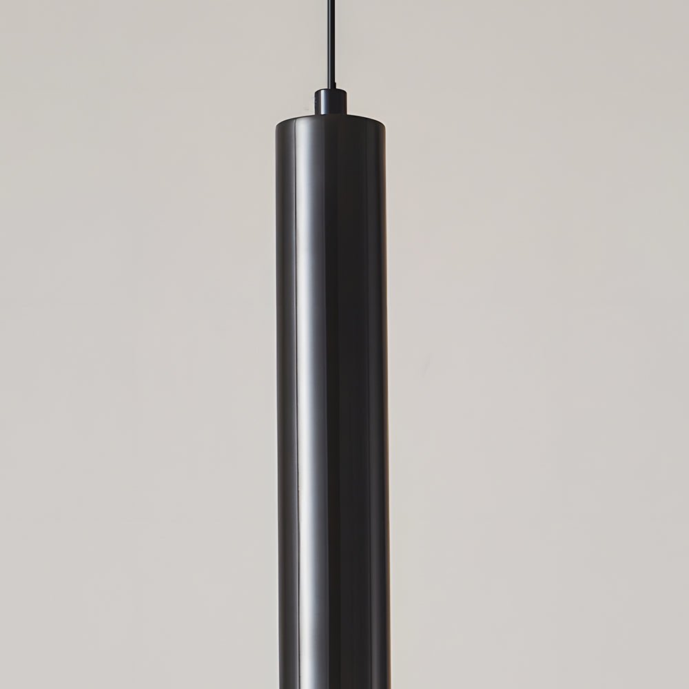 Contemporary Copper Tube Pendant Light with White Glass Bowl for Kitchen