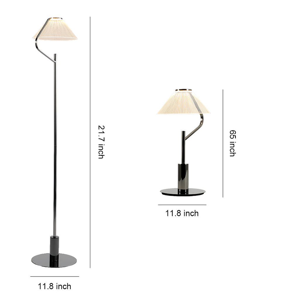 Elegant Chrome LED Floor Lamp with Acrylic Shade for Modern Living Rooms